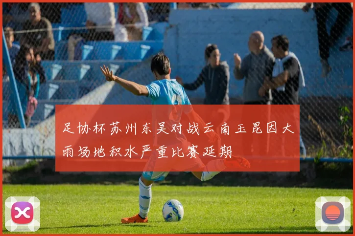 足协杯苏州东吴对战云南玉昆因大雨场地积水严重比赛延期